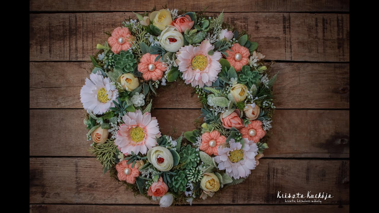 Tavaszi Ajtódísz Készítése - How To Make A Spring Wreath DIY