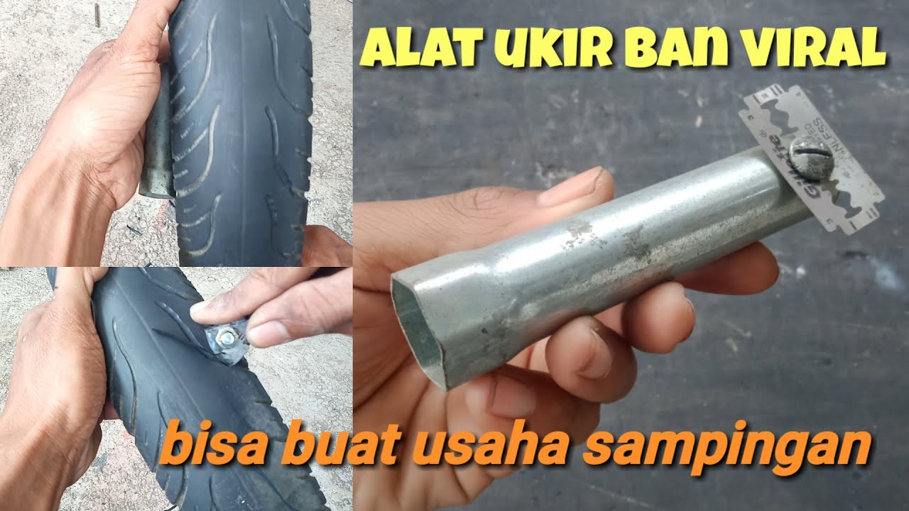 TERNYATA ALAT INI BERGUNA !!!alat ukir ban simpel cuma pakai silet // motorcycle tire carving tools