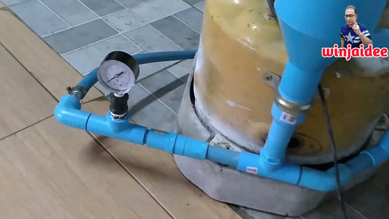 ปั๊มน้ำอัตโนมัติเก่าถังผุถังรั่ว ใส่ท่อไม่ใช้ถัง ติดตั้งแอร์แว leakytank water pump modify