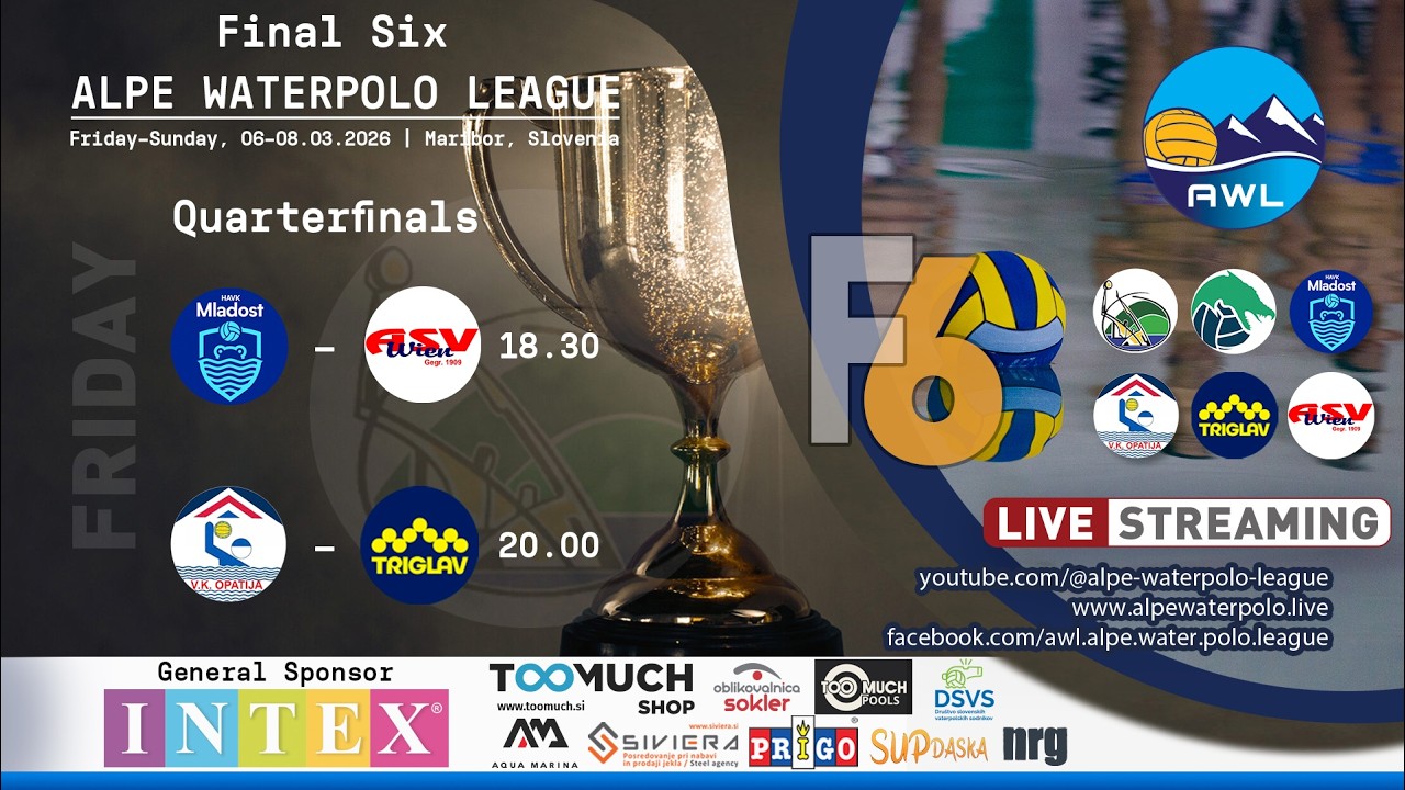 ✅ ALPE WATERPOLO LEAGUE – Season 4, Day 1 | FINAL 6 | Friday, 6th March 2026