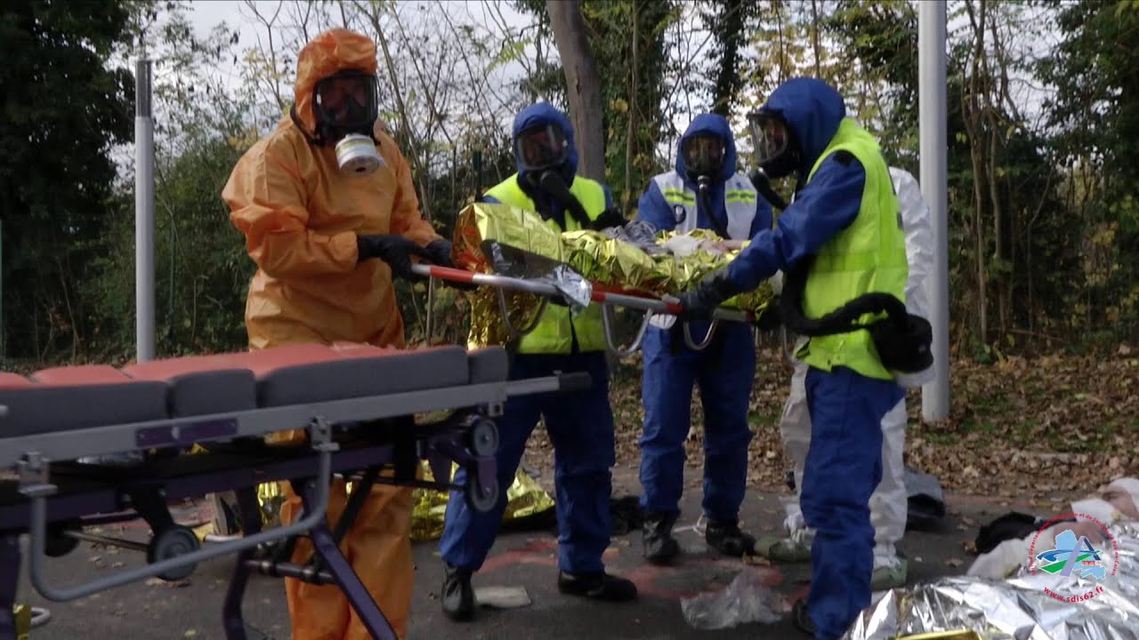 Exercice NRBC-e au stade Bollaert-Delelis, à Lens - 12-11-2015