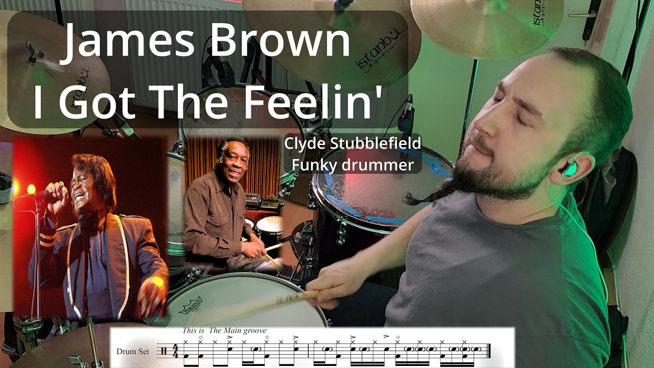 James Brown - I got the feelin'  | ONLY DRUMS + PDF & (Drum Sheet Music)Transcription