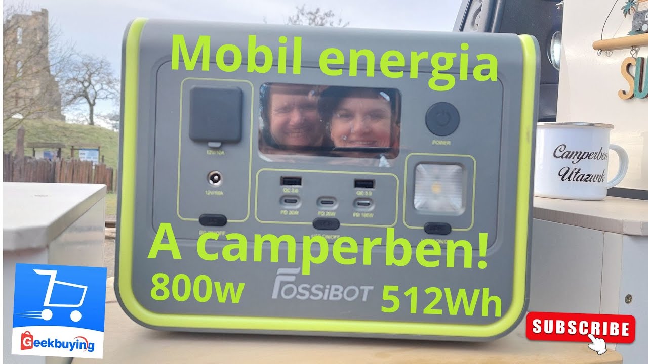 Áramfejlesztés a mini camperben Fossibot F800