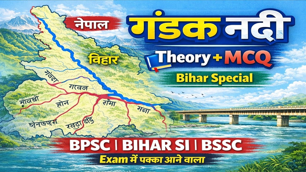 बिहार की गंडक नदी ||Bihar GK 2026 || सम्पूर्ण बिहार gk|| Bihar Special VVI MCQ🔥📝Bihar All Exams