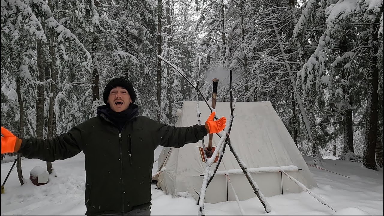 Winter Camping, Solo, in a Foot of Snow in Michigan's Upper Peninsula