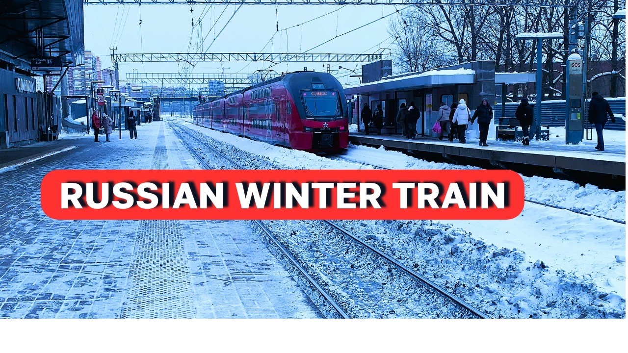 Blizzard in Russia: Winter Train Ride to Zvenigorod | No Music ASMR