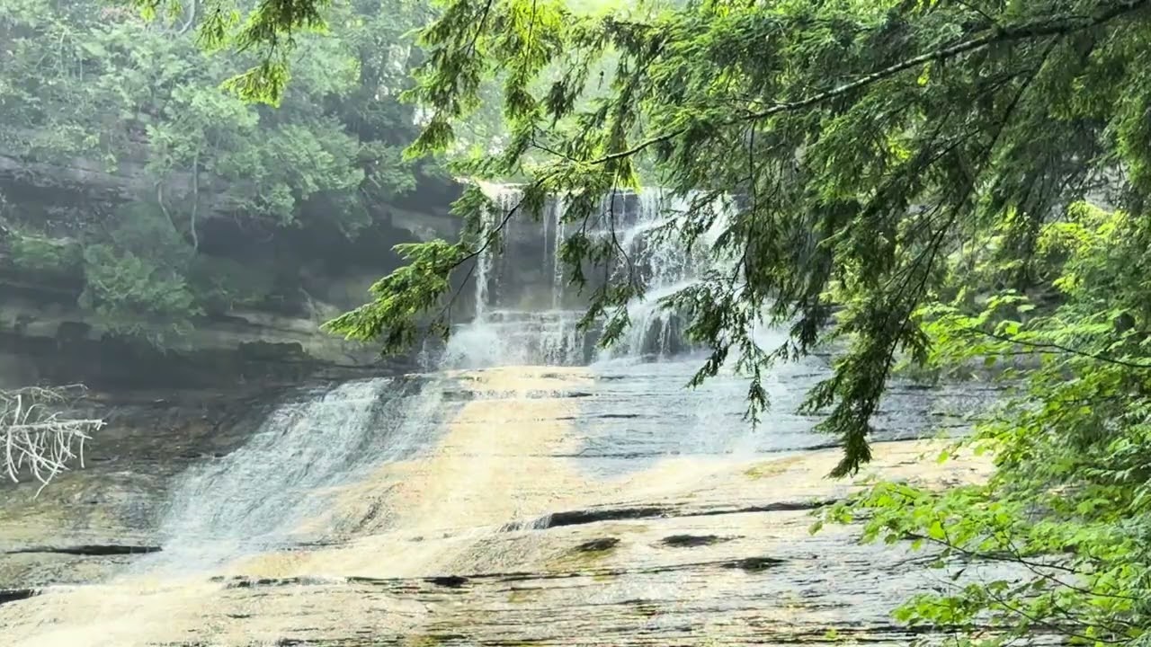 One Minute Relaxing Laughin Whitefish Falls, Upper Peninsula Michigan