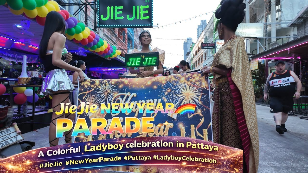Jie Jie Bar New Year Parade 🌈 A Colorful Ladyboy Celebration in Pattaya Soi Chaiyapoon