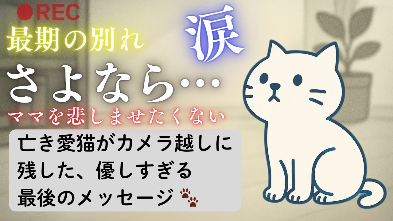 【亡き愛猫がカメラ越しに残した】優しすぎる最後のメッセージ