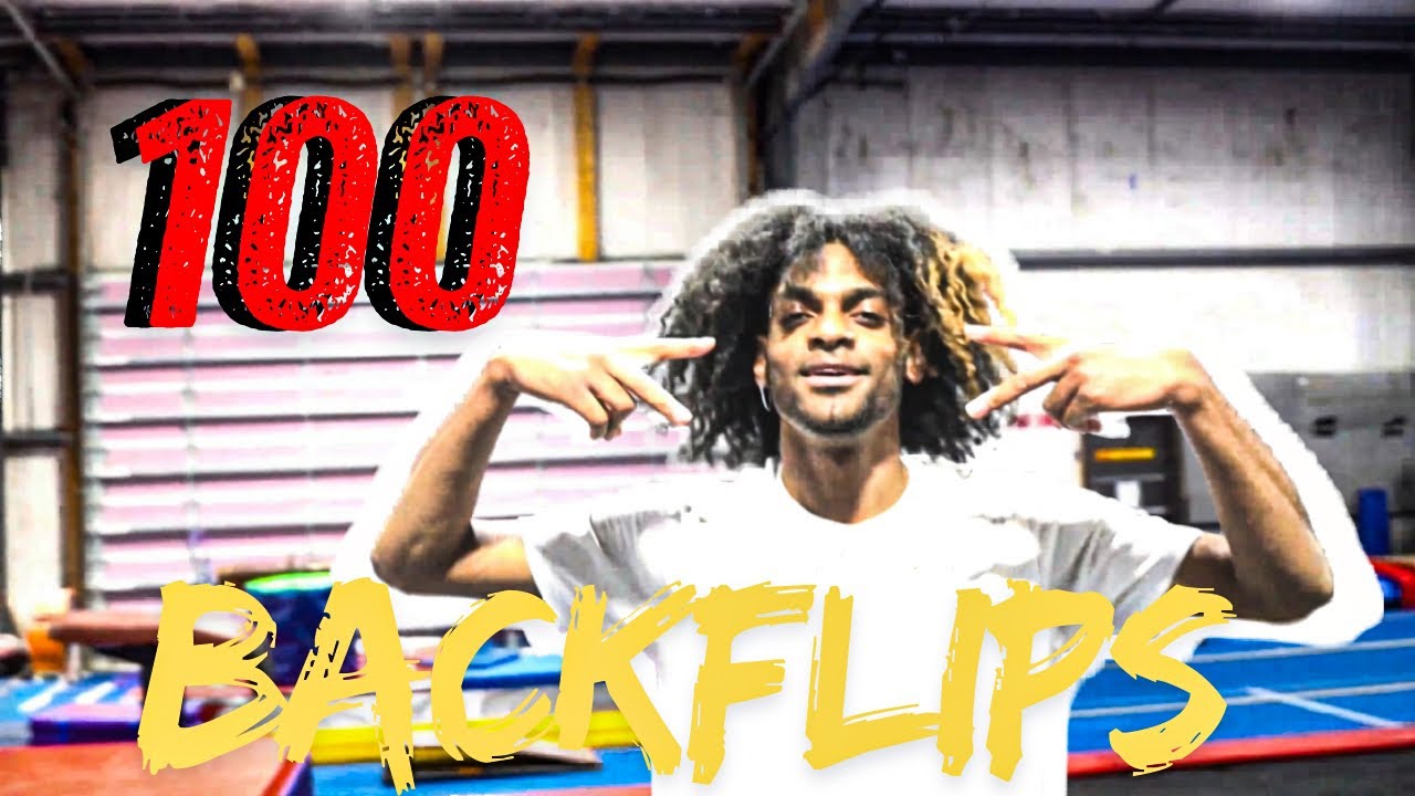 100 BACKFLIPS UNDER 1 HOUR CHALLENGE!!!