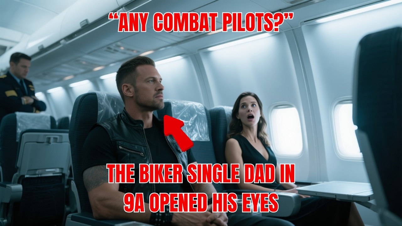 “Any Combat Pilots?” the Captain Asked — The Biker Single Dad in Seat 9A Slowly Stood Up