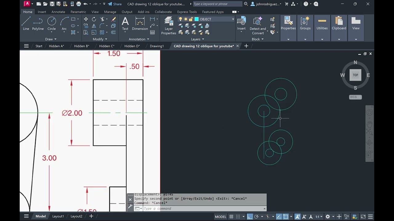 CAD Drawing 12 Cavalier Oblique