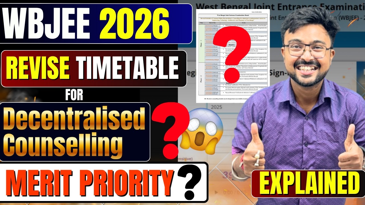 WBJEE 2026:What is MERIT PRIORITY?✅ Decentralised Counselling🚨✅REVISE NOTICE😱#wbjee2026