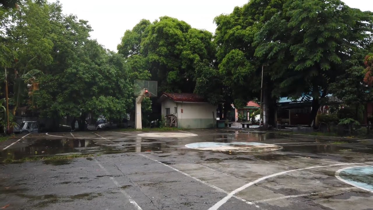 Light rain while walking in the village