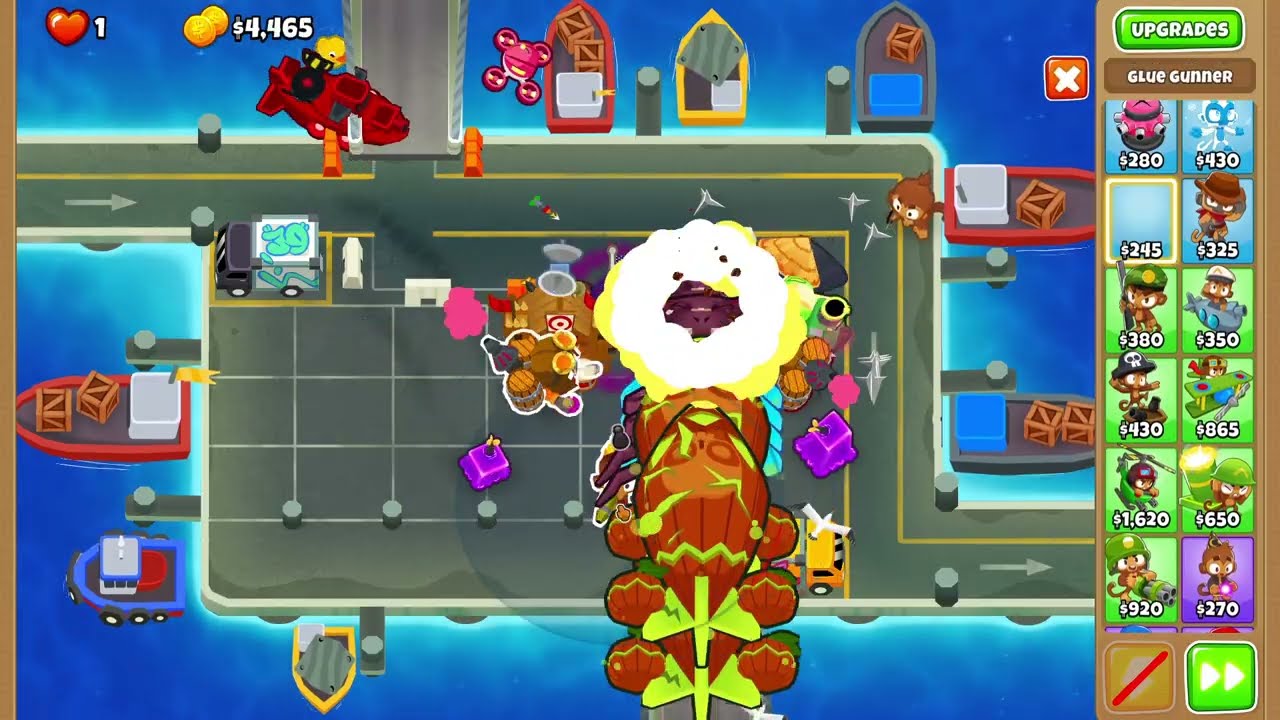 Bloons TD 6 &mdash; CHIMPS &mdash; Груз с Глейв Лордом, Упреждающий удар и Суперклей