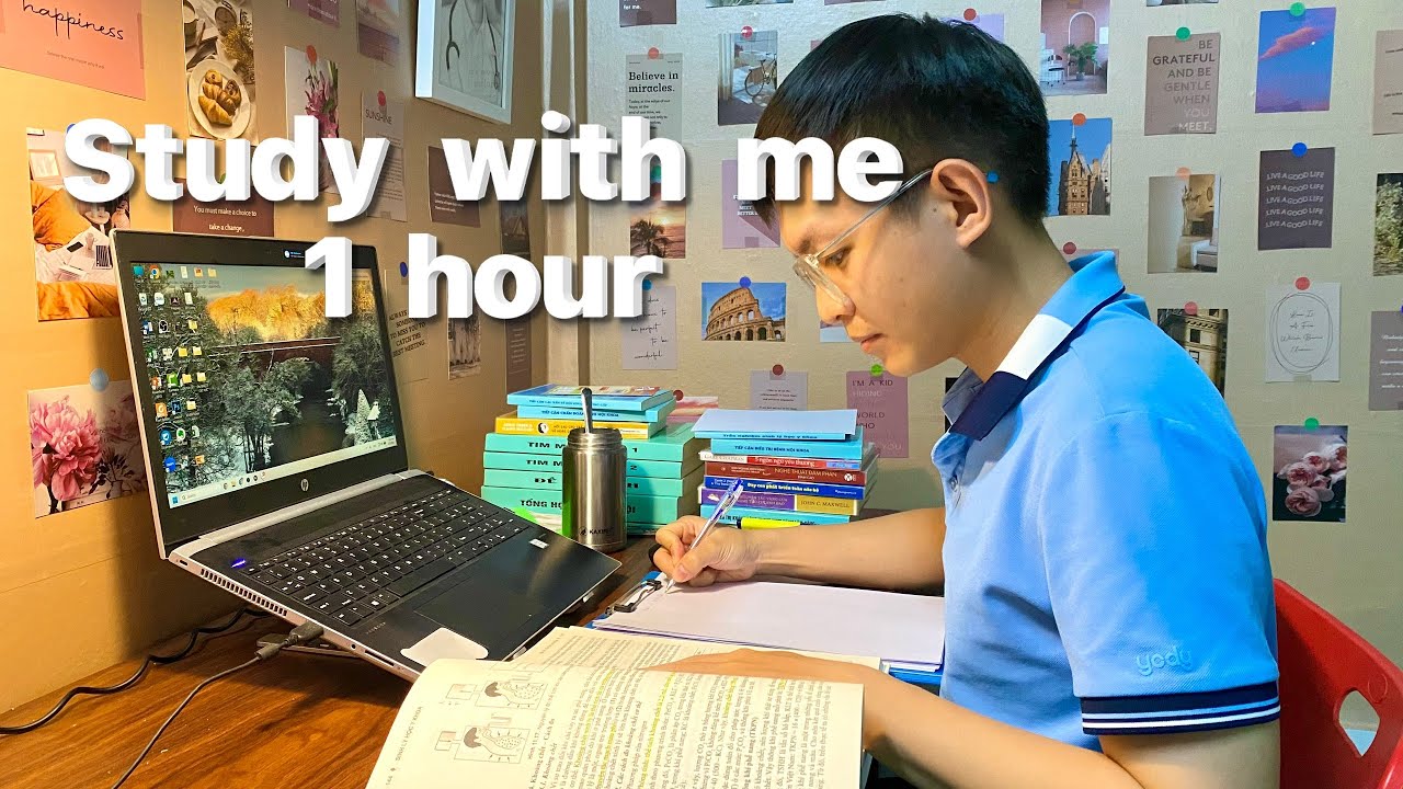 Study with me live pomodoro | 1 hour | Calm music, rain sound