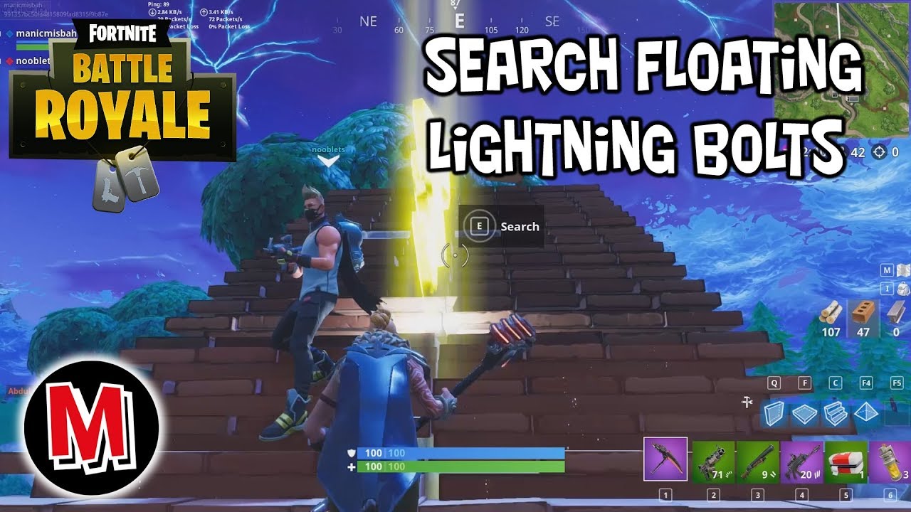 Search Floating Lightning Bolts - All 7 Lightning Fortnite Season 5 Week 1 Challenge