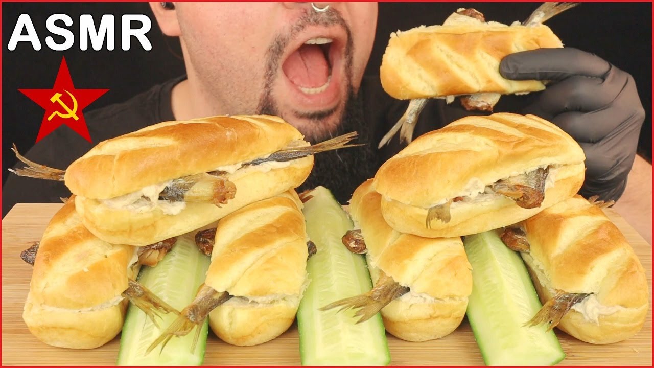 ASMR Russian-Style Smoked Fish Sandwich MUKBANG (No Talking) ☭ EATING SOUNDS ☭