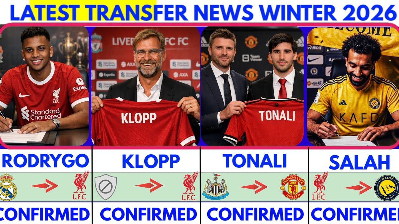 🚨LATEST CONFIRMED TRANSFER NEWS AND RUMOURS TRANSFER NEWS 2026|Klopp to liverpool🔥 Tonali to united 