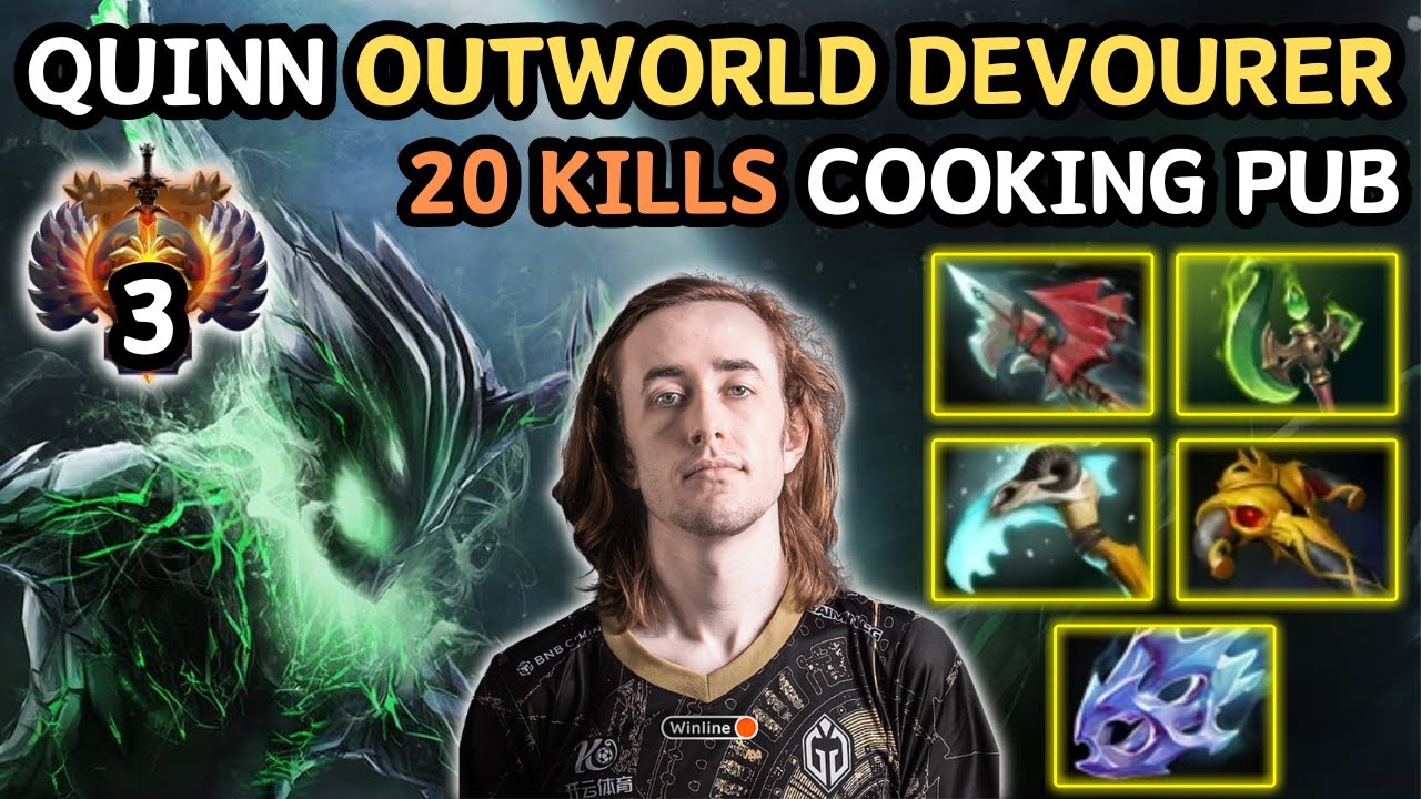🔥 QUINN OUTWORLD DEVOURER Midlane 20 KILLS 🔥 Hard COOKING From Immortal 3 QUINN - Dota 2