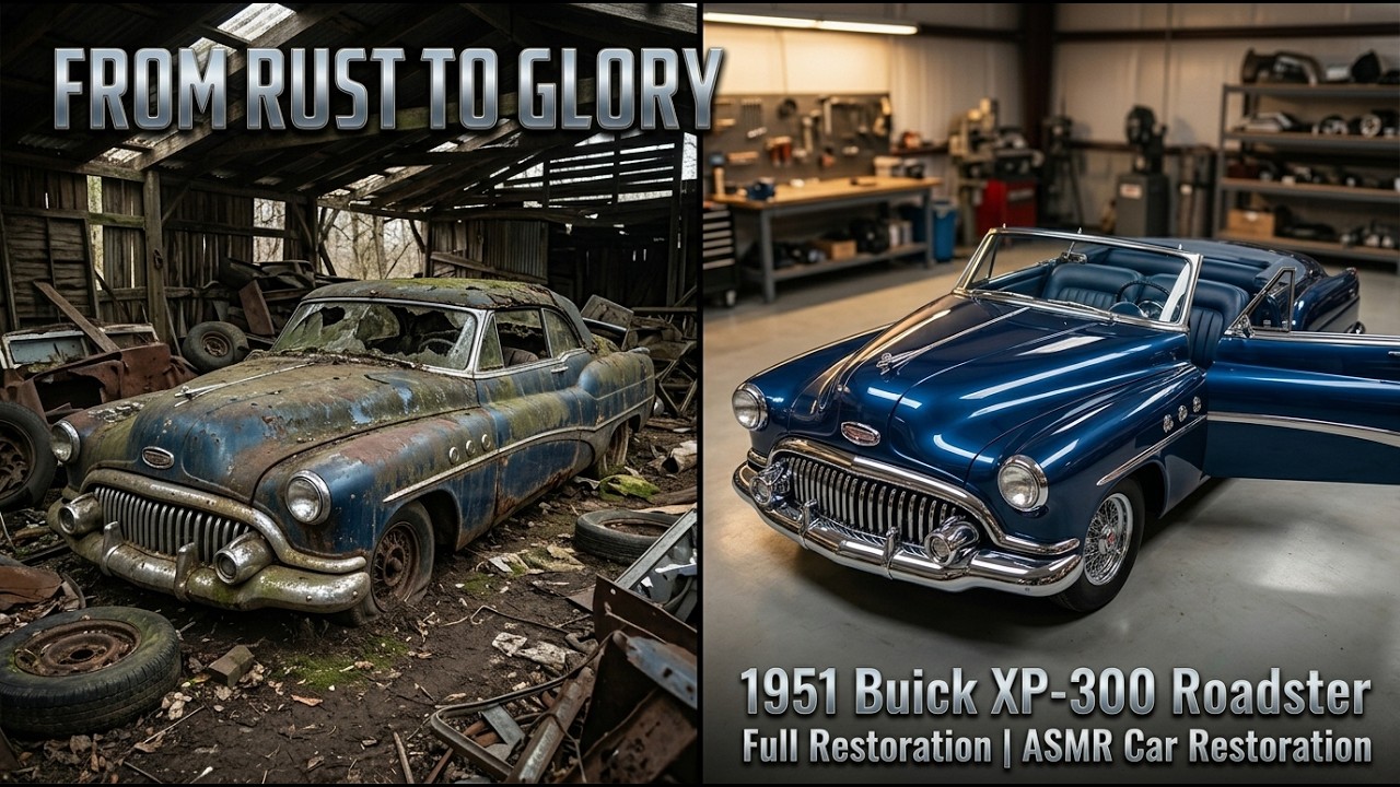 ASMR Car Restoration | 1951 Buick XP-300 Roadster Full Restoration | From Rusted Auto Salvage Yard