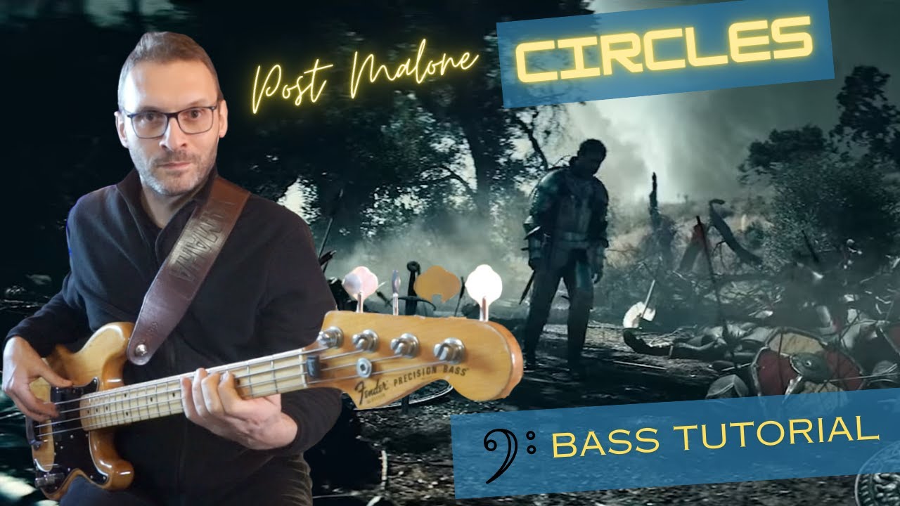 Circles Post Malone con il Basso elettrico BASS tutorial