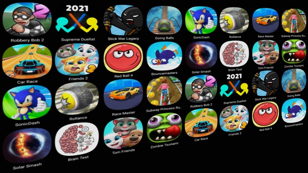 Subway Princess Runner, Zombie Tsunami, Sonic Dash, Stick War: Legacy, Robbery Bob 2: Double Trouble