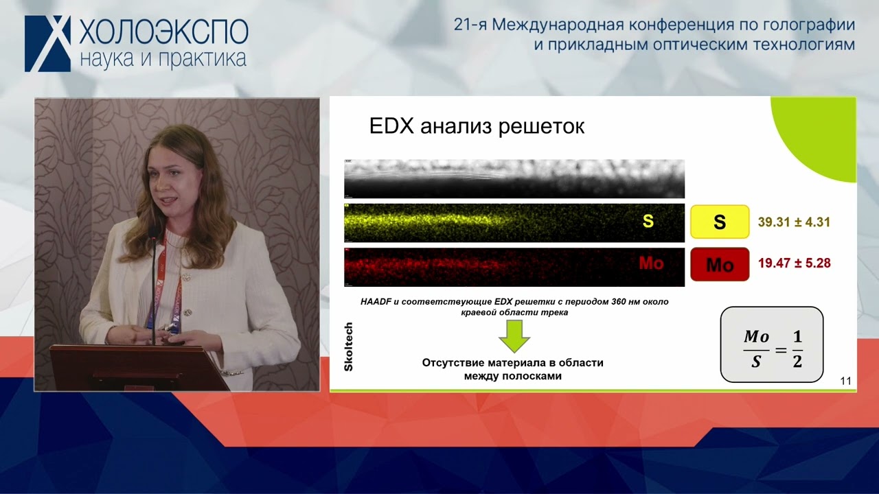 Прямое лазерное интерференционное паттернирование нанорешеток 2D дихалькогенидов переходных метал...