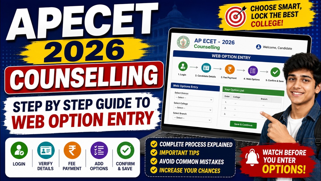 AP ECET 2026 Counselling | Step-by-Step Web Options Entry Process 🔥 Complete Guide & Tips