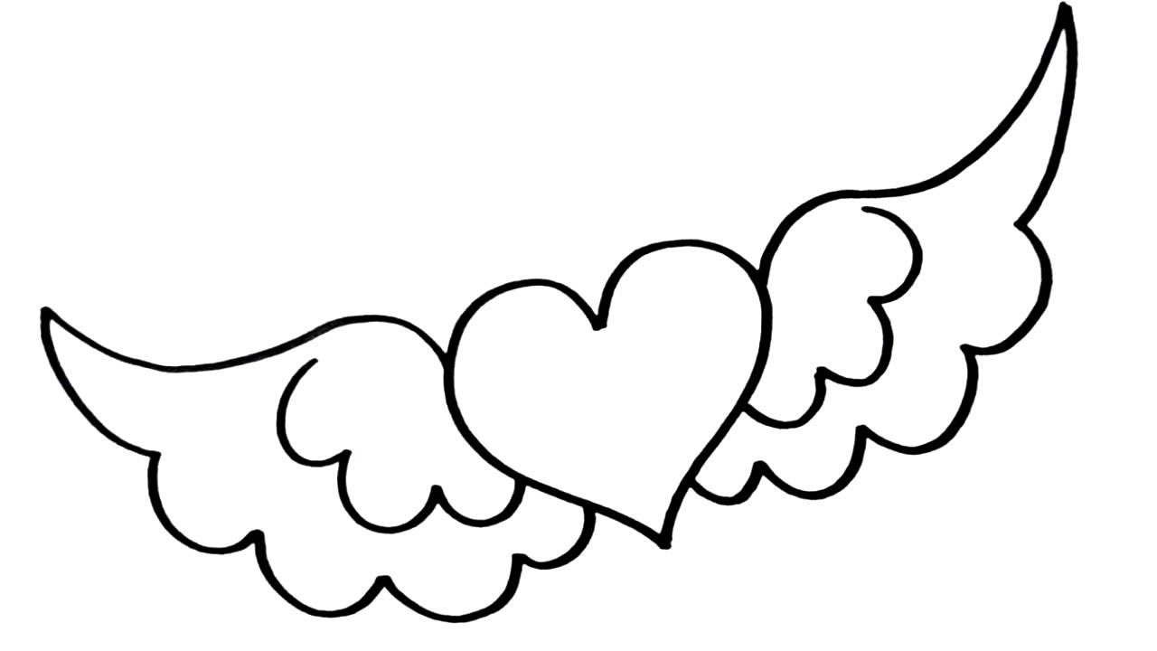 How to Draw a Heart With Wings - Easy 1 Minute Drawing!