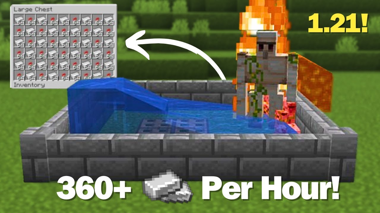 Minecraft 1.21 Easy IRON Farm Tutorial - 330+ Per Hour