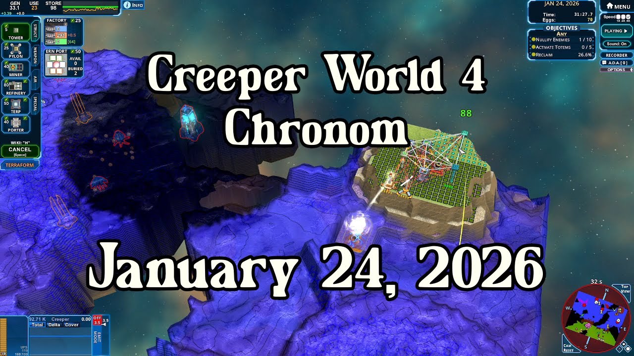 Creeper World 4 Daily Map –  January 24, 2026 | No Commentary