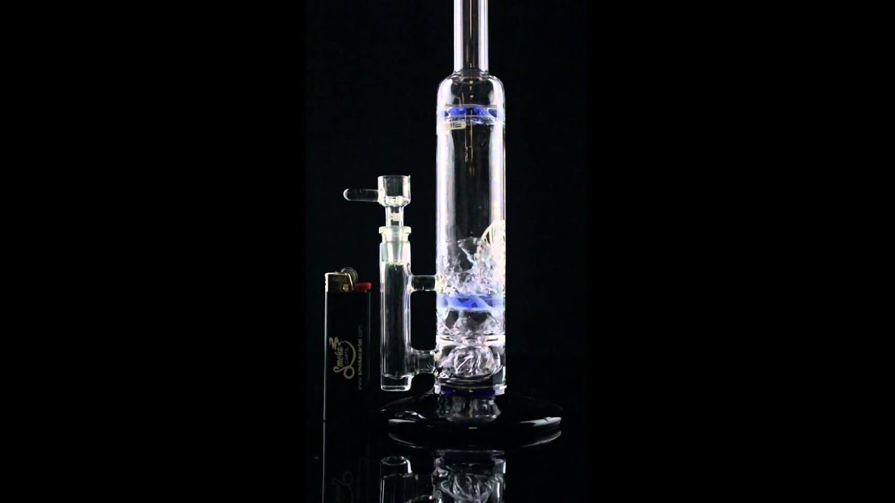 Grav Labs Turbine Blue Lip-Wrapped Straight Tube with Turbine Perc and Angled Circ Perc