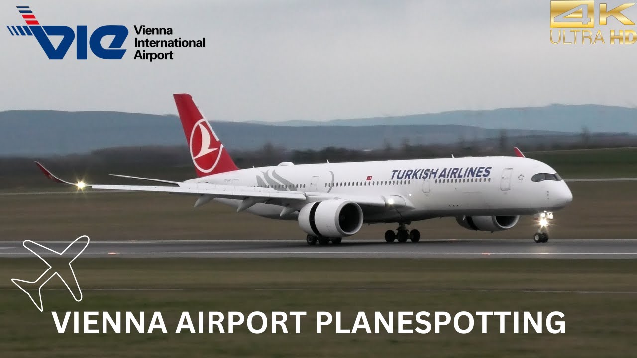 BAD WEATHER Plane Spotting 4K at Vienna International Airport 🇦🇹