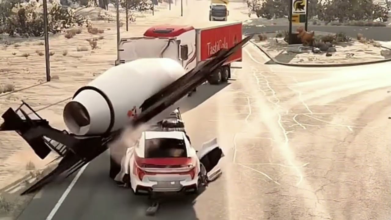 Realistic Highway Car Crashes #17
