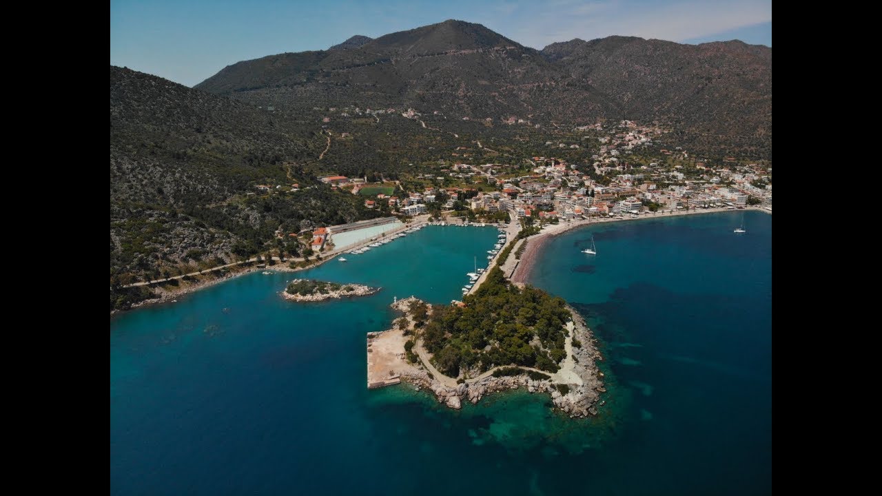 &Tau;&alpha; &Mu;έ&theta;&alpha;&nu;&alpha; &alpha;&pi;ό &psi;&eta;&lambda;ά - Methana from above in 4K