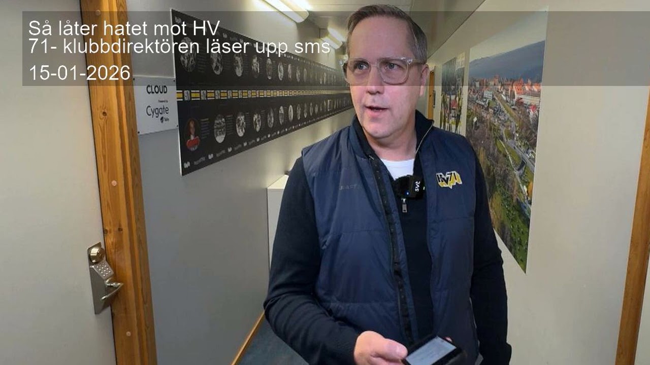 Så låter hatet mot HV 71-  klubbdirektören läser upp sms