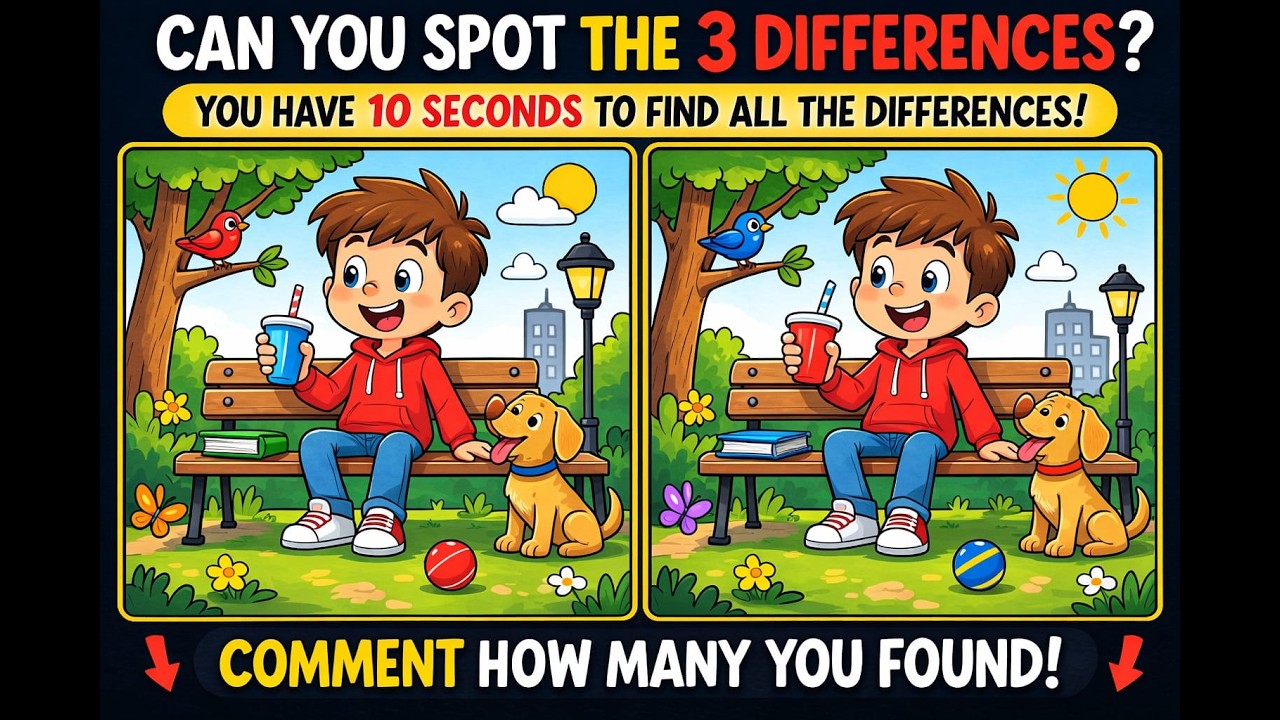Can You Spot the 3 diferences? only 10% people spot this #usa #iqtest