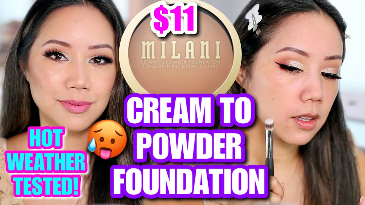 MILANI CREAM TO POWDER FOUNDATION REVIEW & WEAR TEST IN VERY HOT WEATHER - (OILY SKIN TESTED!)