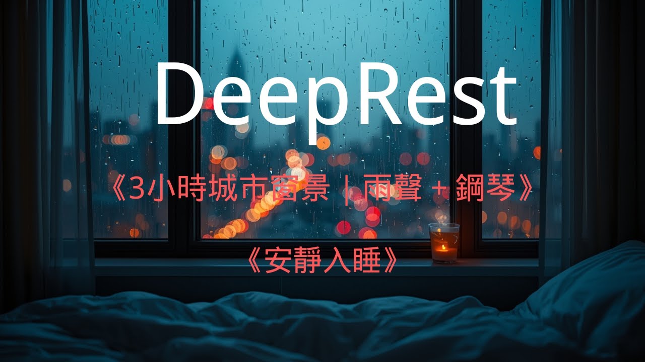 《夜雨鋼琴｜3小時城市窗景｜雨聲＋鋼琴助眠放鬆Night City Rain｜3 Hours Piano & Rain Sounds for Sleep & Relax》