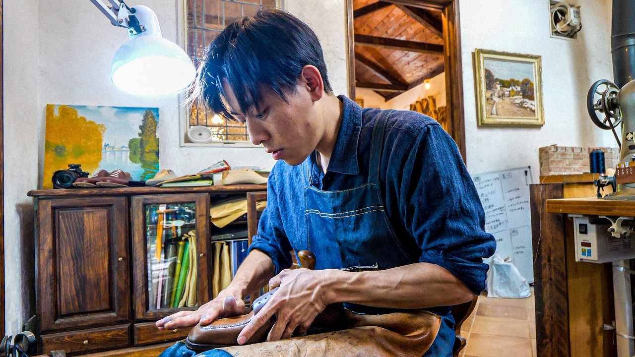 Полировка обуви и изготовление колодок от г-на Хишинумы, лучшего в мире мастера по обработке кожи.