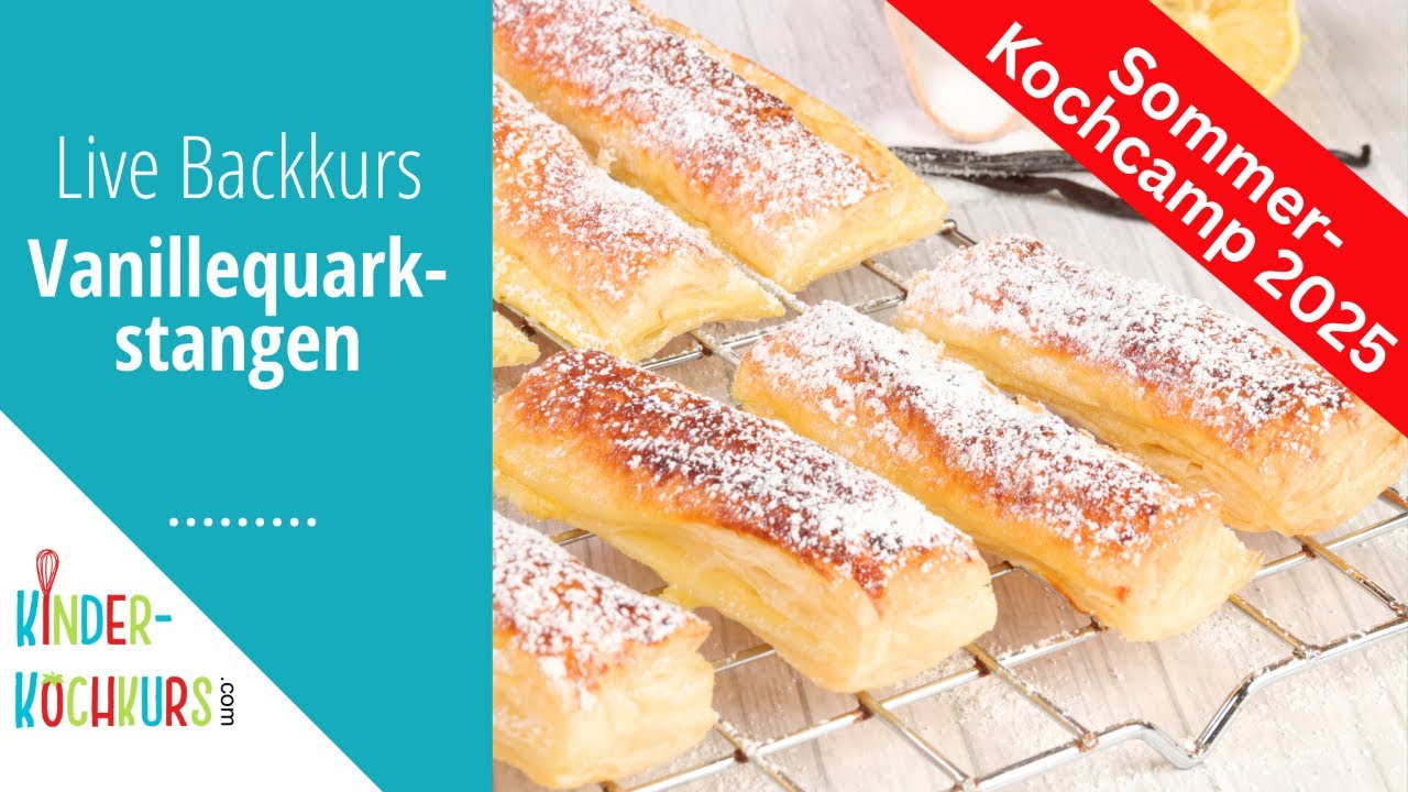 Live Backkurs für Kinderköche: Vanillequarkstangen