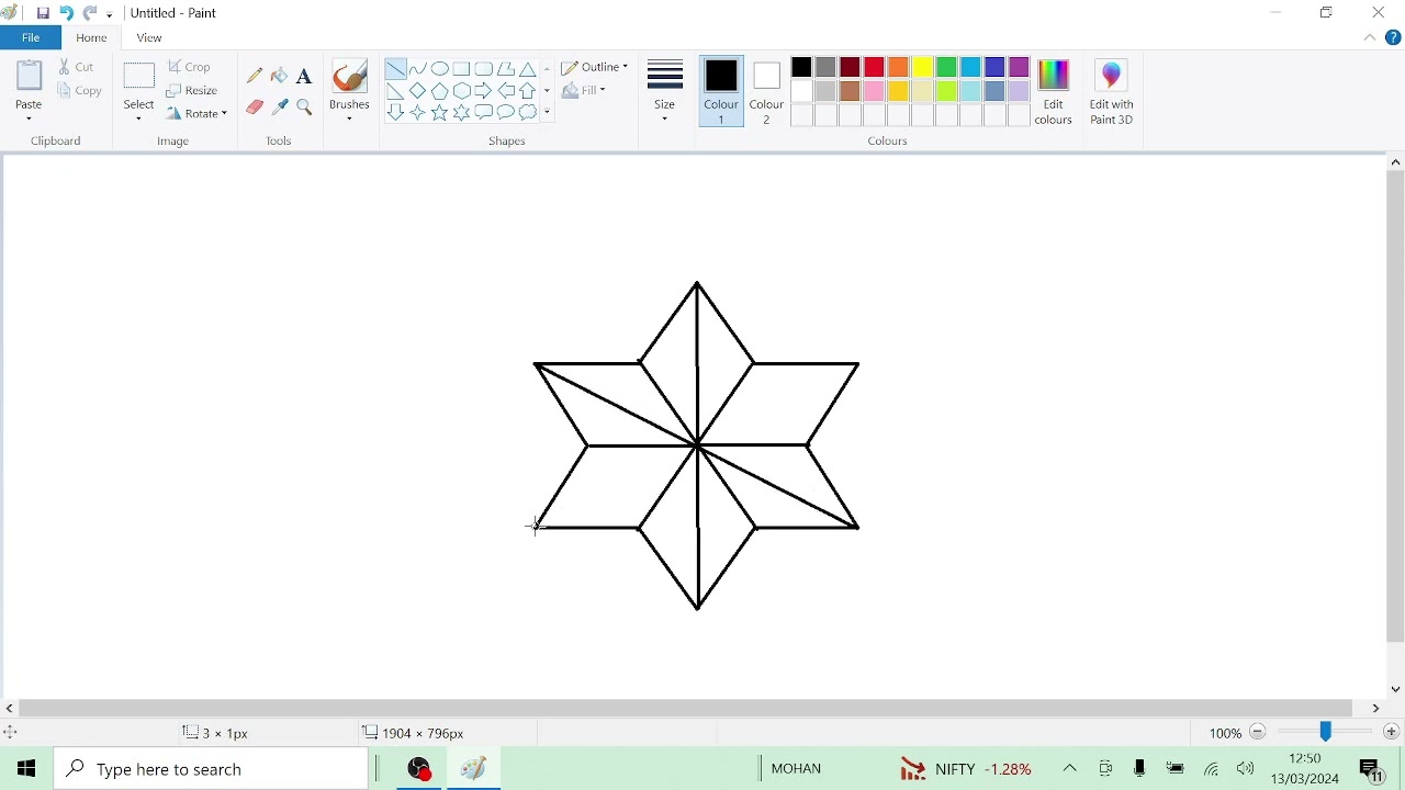 MS paint me star 3D me banana sikhe! MES pant mein 3D star kaise banaen