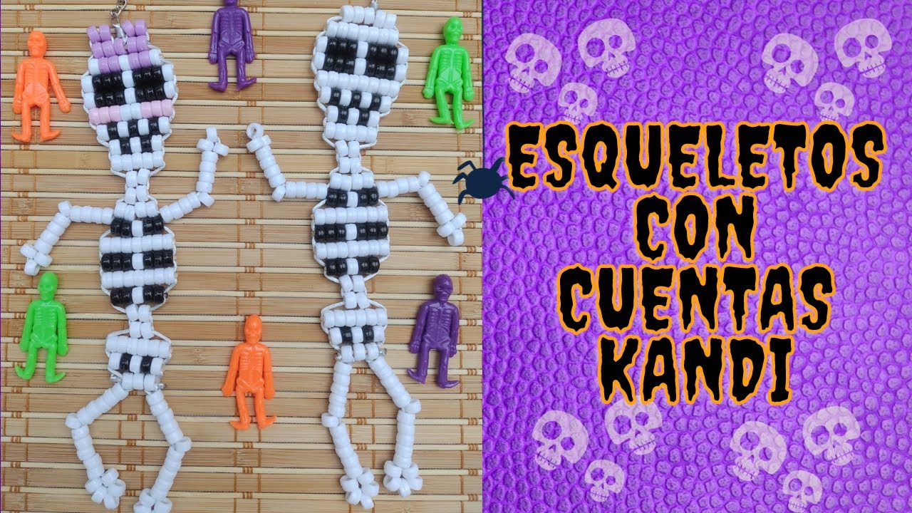 Creación de Esqueletos con Chaquiras o Cuentas Kandi!♡ Ideas fáciles para Halloween o Día de Muertos