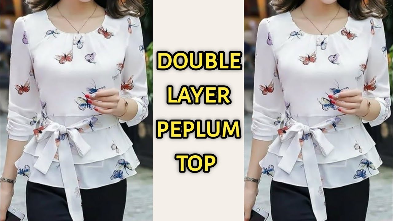 how to make double layer peplum top | cutting and stitching very easy | #topcuttingandstitching