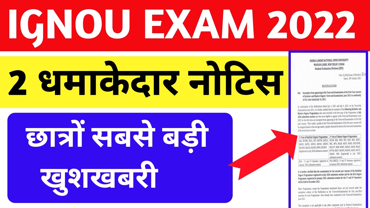 DEC 2021 Exam को लेकर IGNOU काGood news | Important for all students | IGNOU Exam December 2021