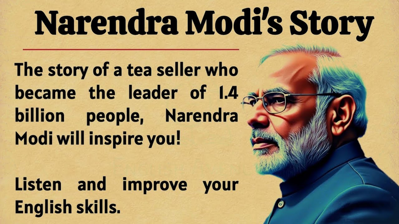 Narendra Modi's Story || Learn English Through Story Level 1 🔥 || English Listening Practice ✅