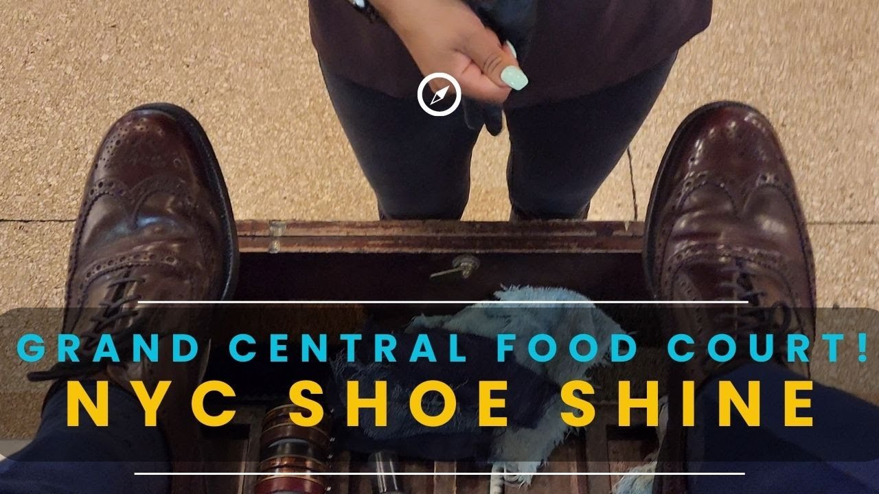 Woman Shiner! Grand Central Food Court  | NYC Shoe Shine