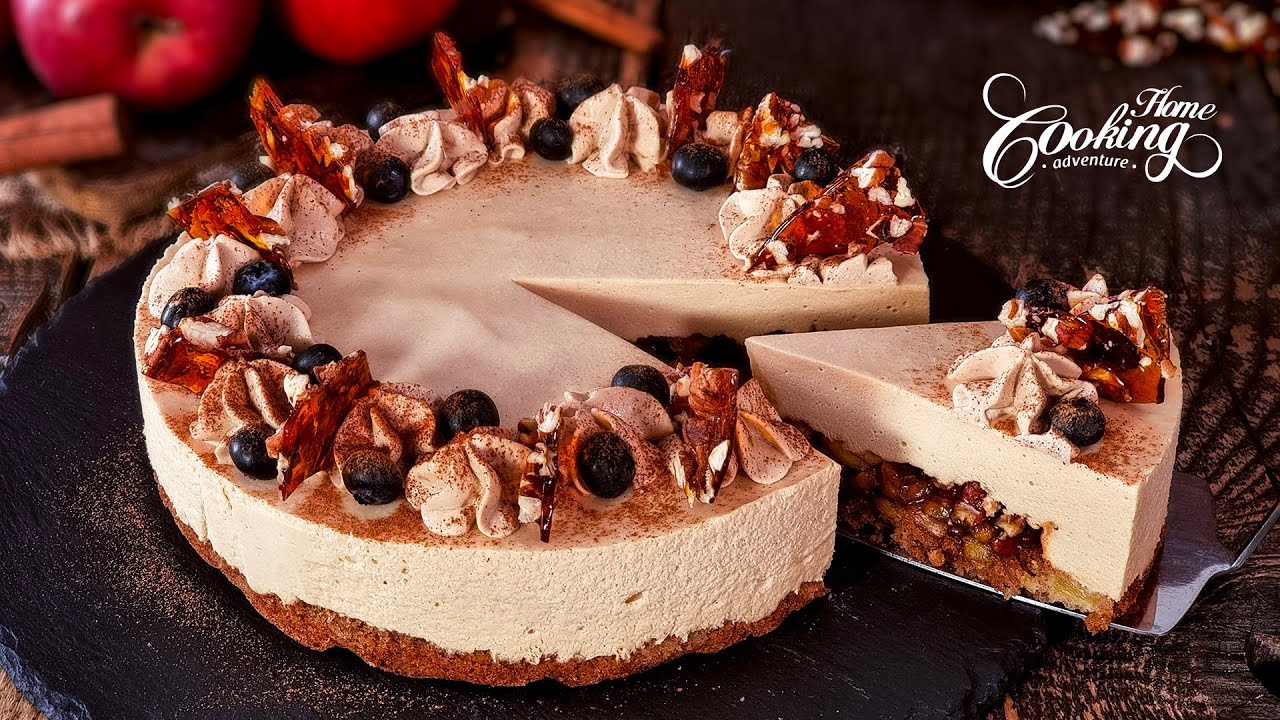 Apple Pecan Caramel Mousse Cake - The Best Apple Cake Ever!