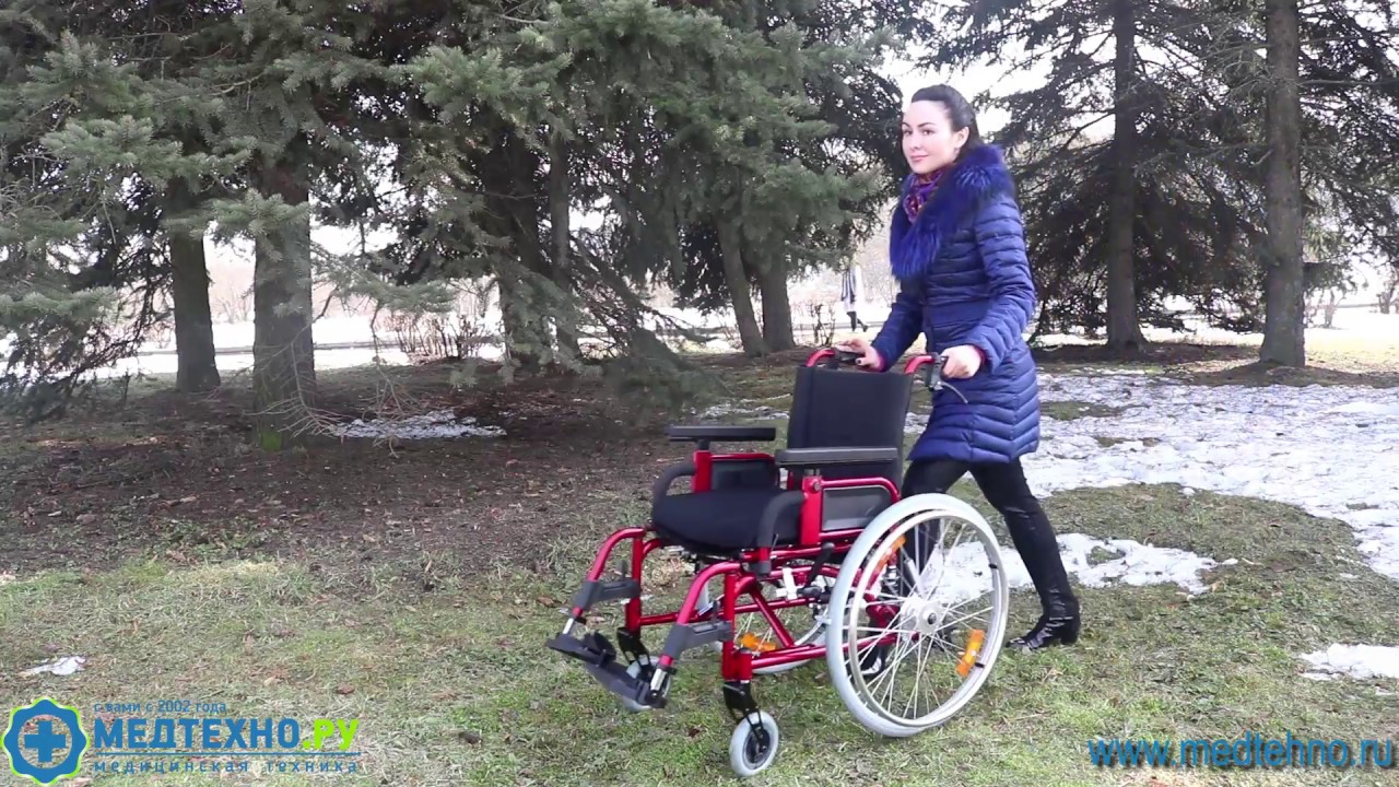 Коляска инвалидная Barry с амортизаторами колес 7018 A0603PU/J обзор от MEDTEHNO.RU